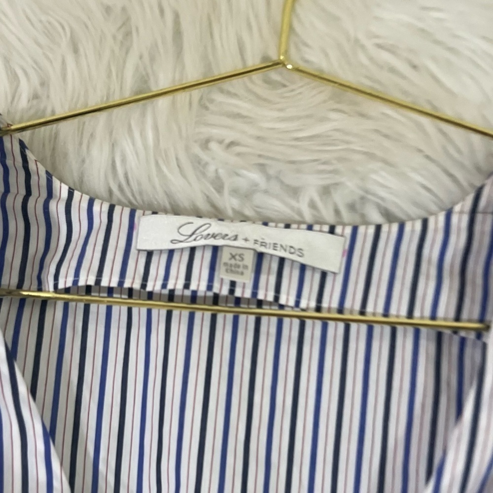 Lovers + Friends striped cotton ruffle trim blouse - Picture 5 of 6